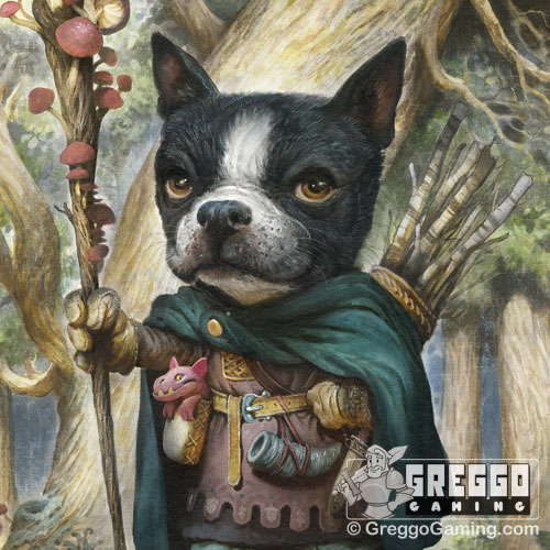Product Photo of the Boston Terrier Druid Playmat by Justin Gerard