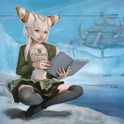 Product Photo of Blue Magic Gamer Girl Playmat