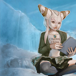 Product Photo of the Blue Magic Gamer Girl Playmat