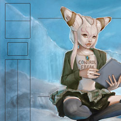 Product Photo of the Blue Magic Gamer Girl Playmat