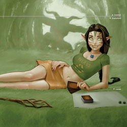 Product Photo of Green Magic Gamer Girl Playmat
