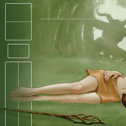 Product Photo of the Green Magic Gamer Girl Playmat