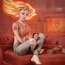 Product Photo of Red Magic Gamer Girl Playmat