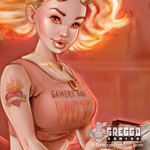 Product Photo of the Red Magic Gamer Girl Playmat