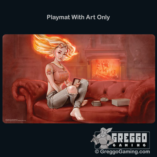 Product Photo of the Red Magic Gamer Girl Playmat