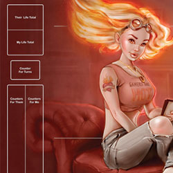 Product Photo of the Red Magic Gamer Girl Playmat